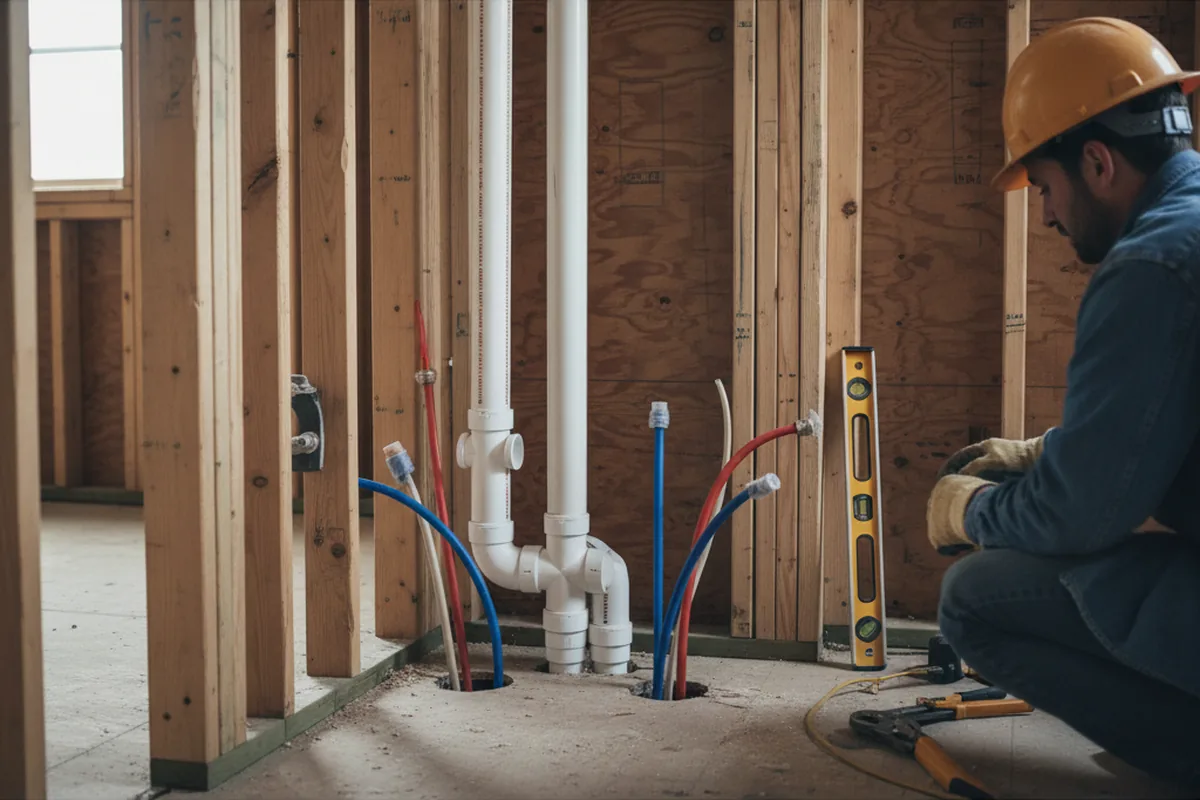 Drain and supply rough-in during Drain Cleaning in South Otselic