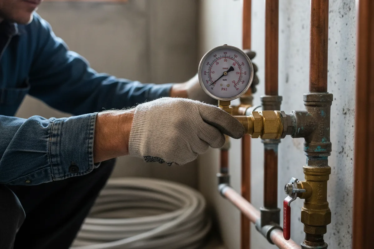 Pressure testing a repaired line during Water Line Repair in South Otselic